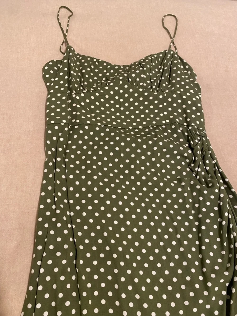 Strappy Zara Green Polka Dot Maxi Dress Sz S - GREAT CONDITION! - Picture 4 of 8